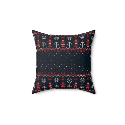 Christmas Flannel Spun Polyester Square Pillow