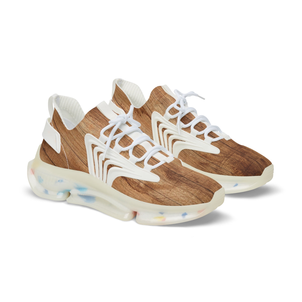 Wood Mesh Sports Sneakers