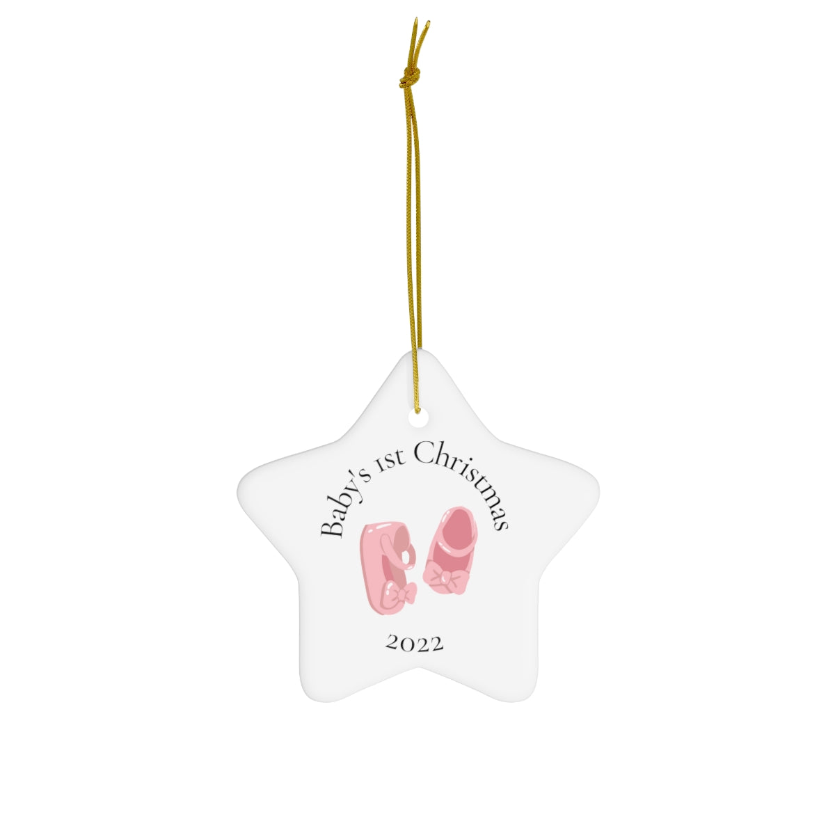 Baby  Shoe First Ceramic Ornament, 4 Shapes