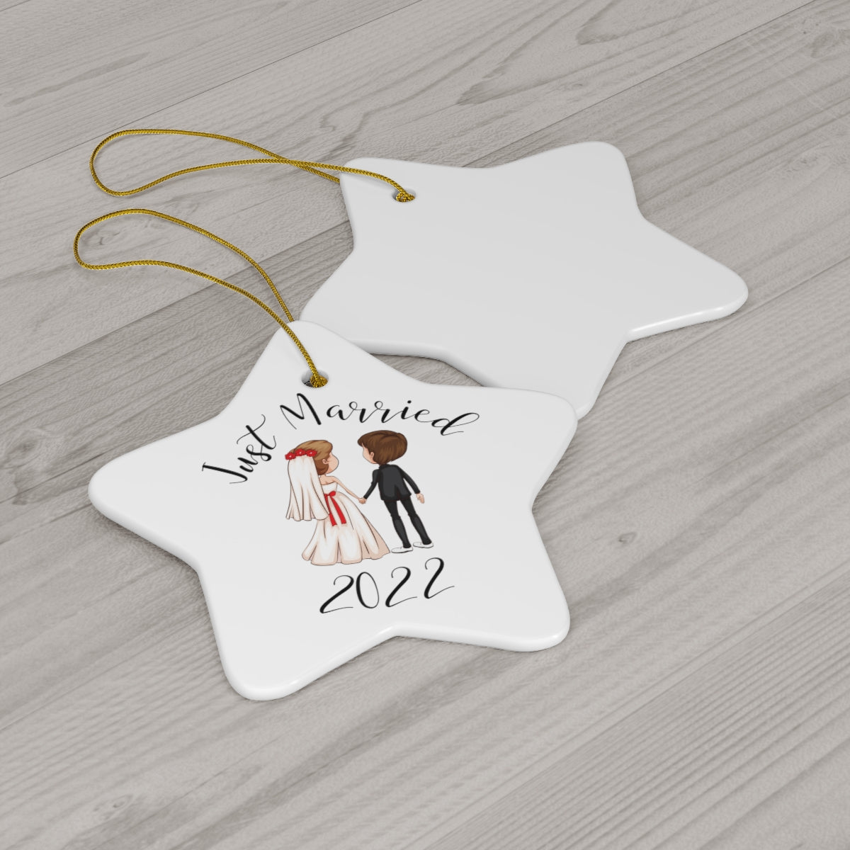 Just Married Ceramic Ornament, 4 Shapes