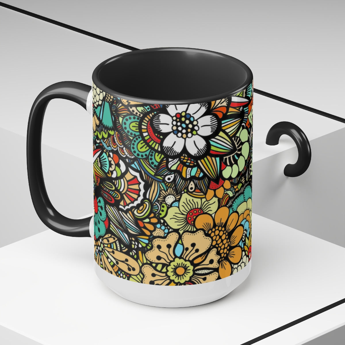 Two-Tone Coffee Mugs, 15oz