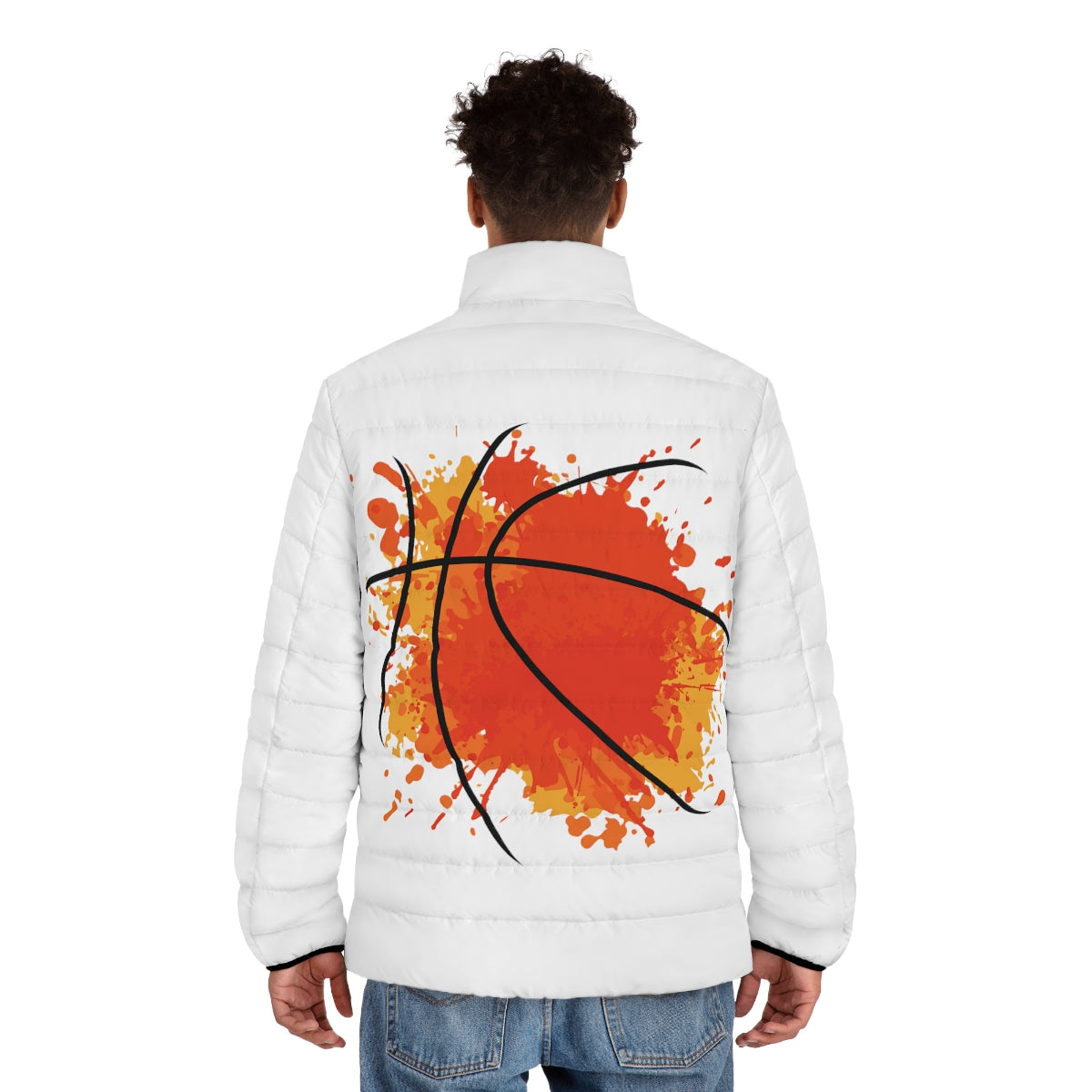 Basketball Spatter Puffer Jacket (AOP)