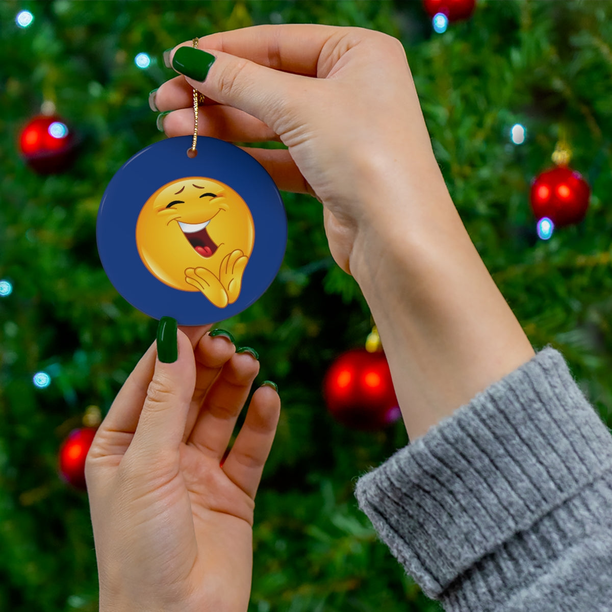 Emoji  Ceramic Ornament, 4 Shapes