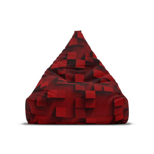 Red Block Bean Bag Chair Cover (Filling Sold Separately)