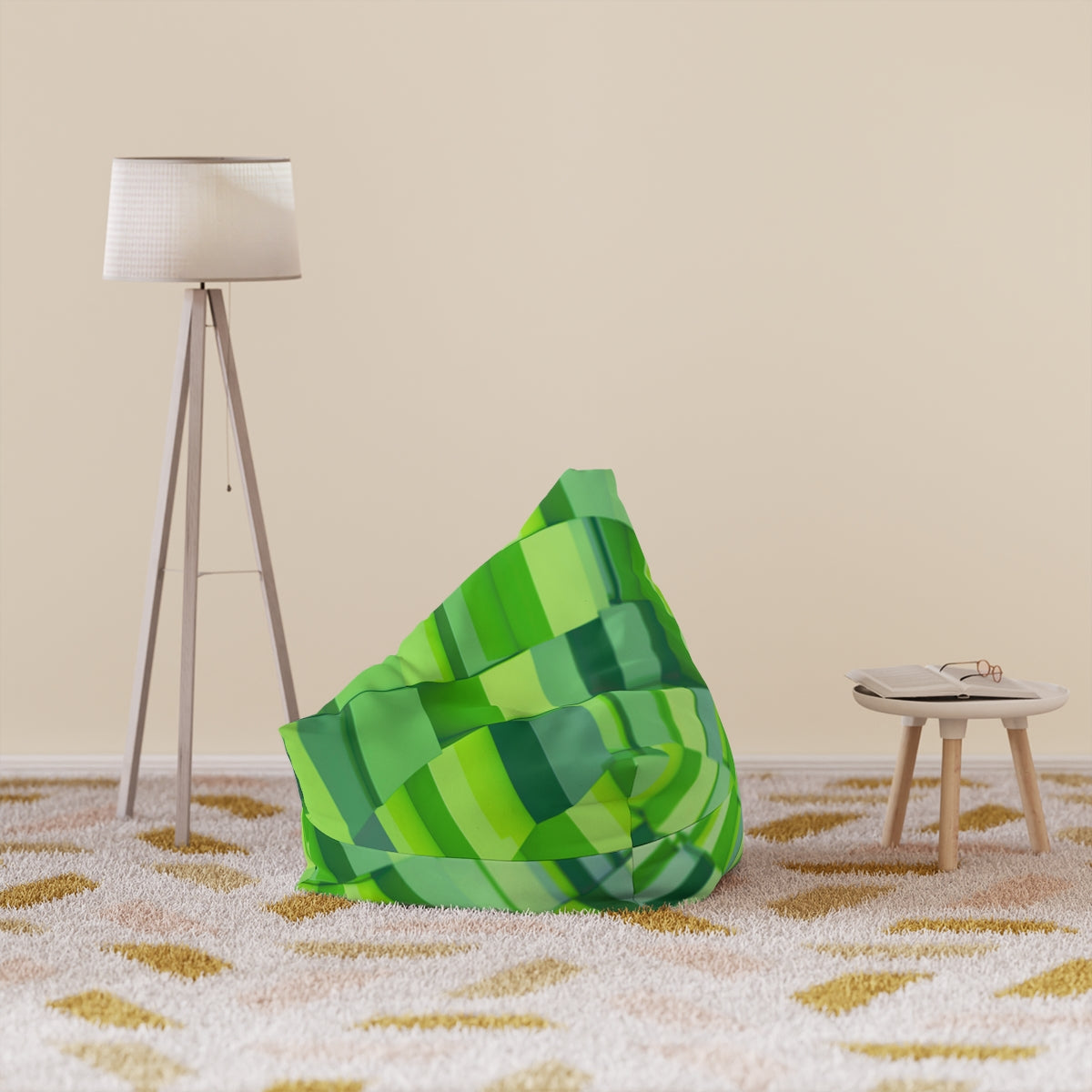 Green Blocks Bean Bag Chair Cover (Filling Sold Separately)