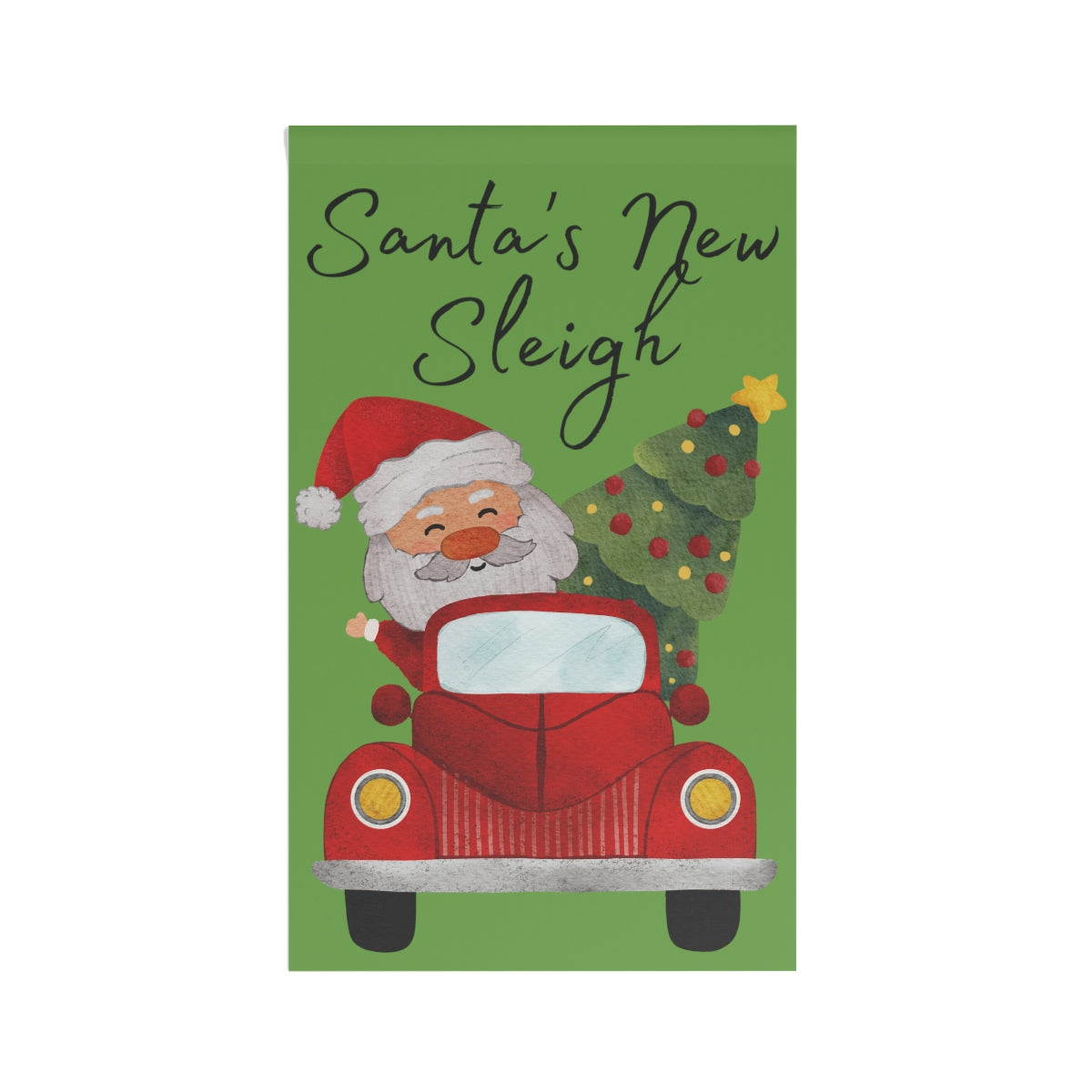 Santa's New Sleigh House Banner