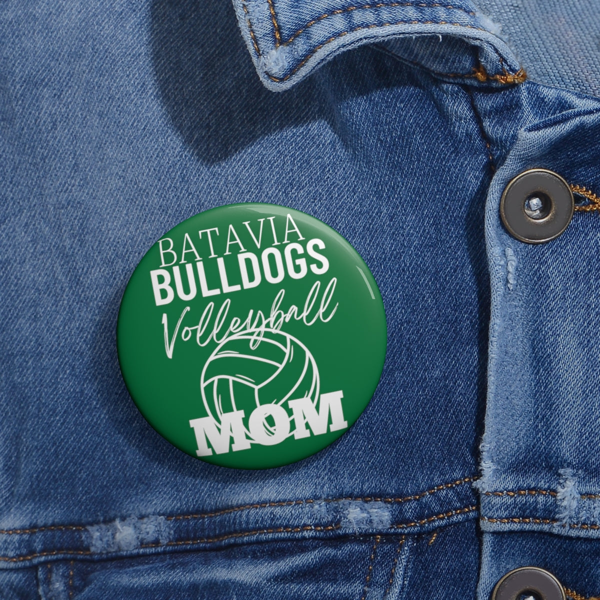 Bulldogs Volleyball Mom Custom Pin Buttons