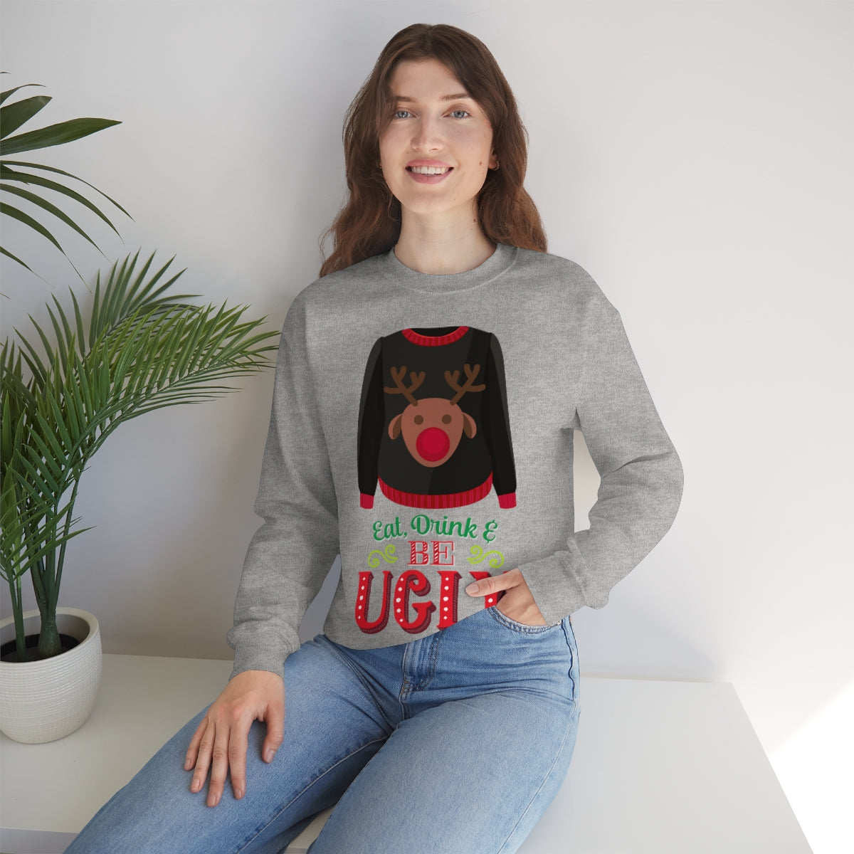 Ugly Christmas Sweater Heavy Blend™ Crewneck Sweatshirt