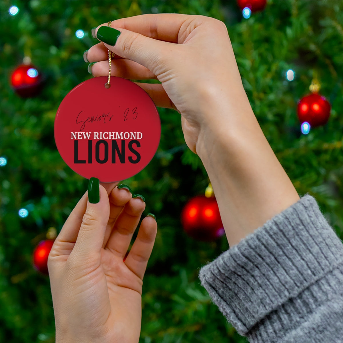 Seniors Lions Ceramic Ornament, 4 Shapes