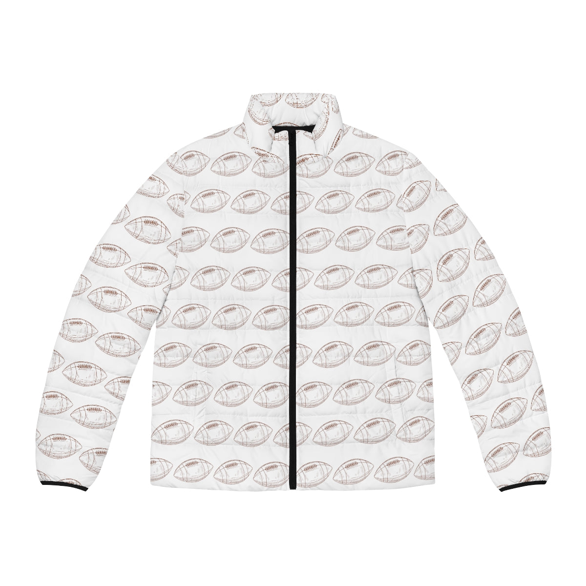 Football Pattern Puffer Jacket (AOP)