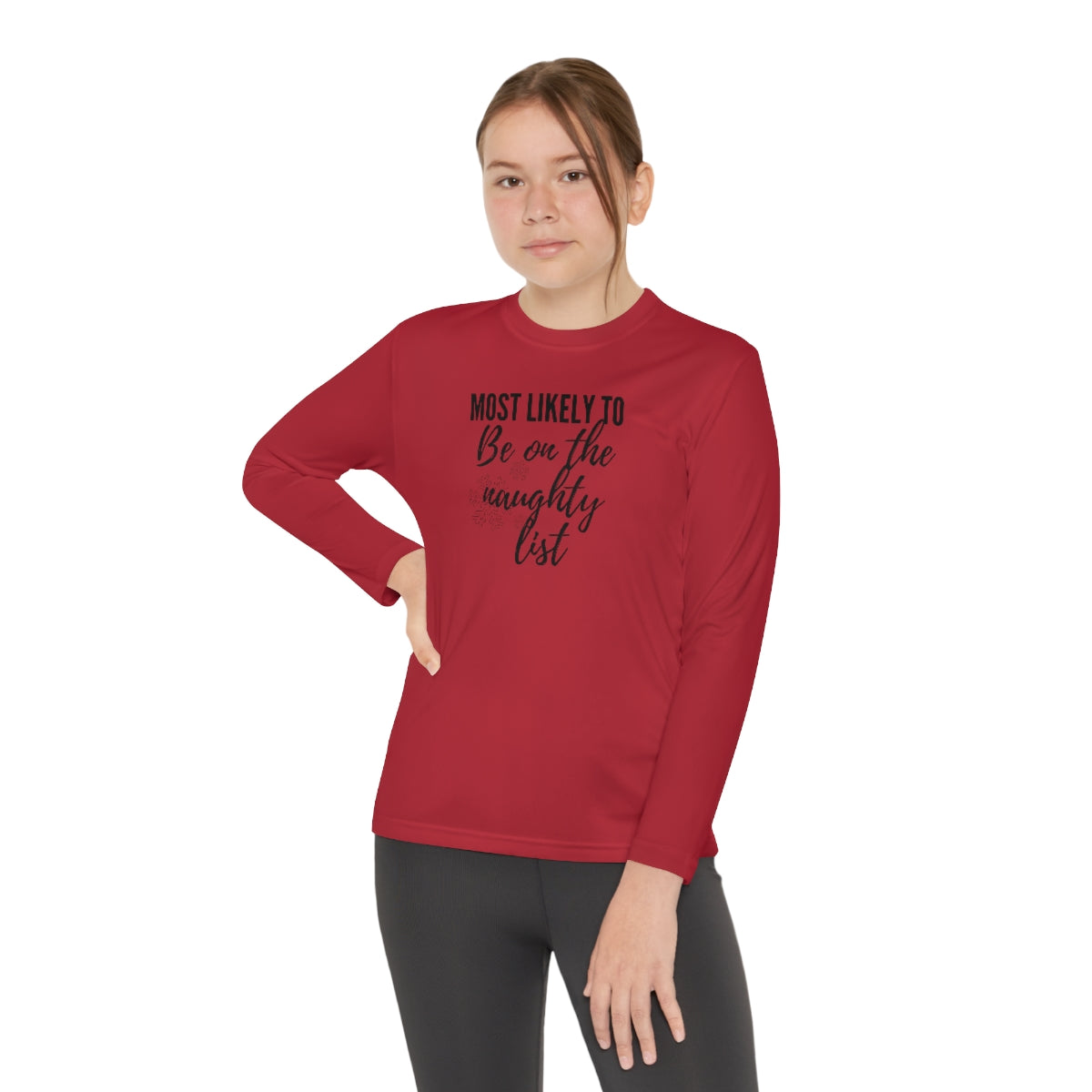 On the Naughty List Youth Long Sleeve Competitor Tee