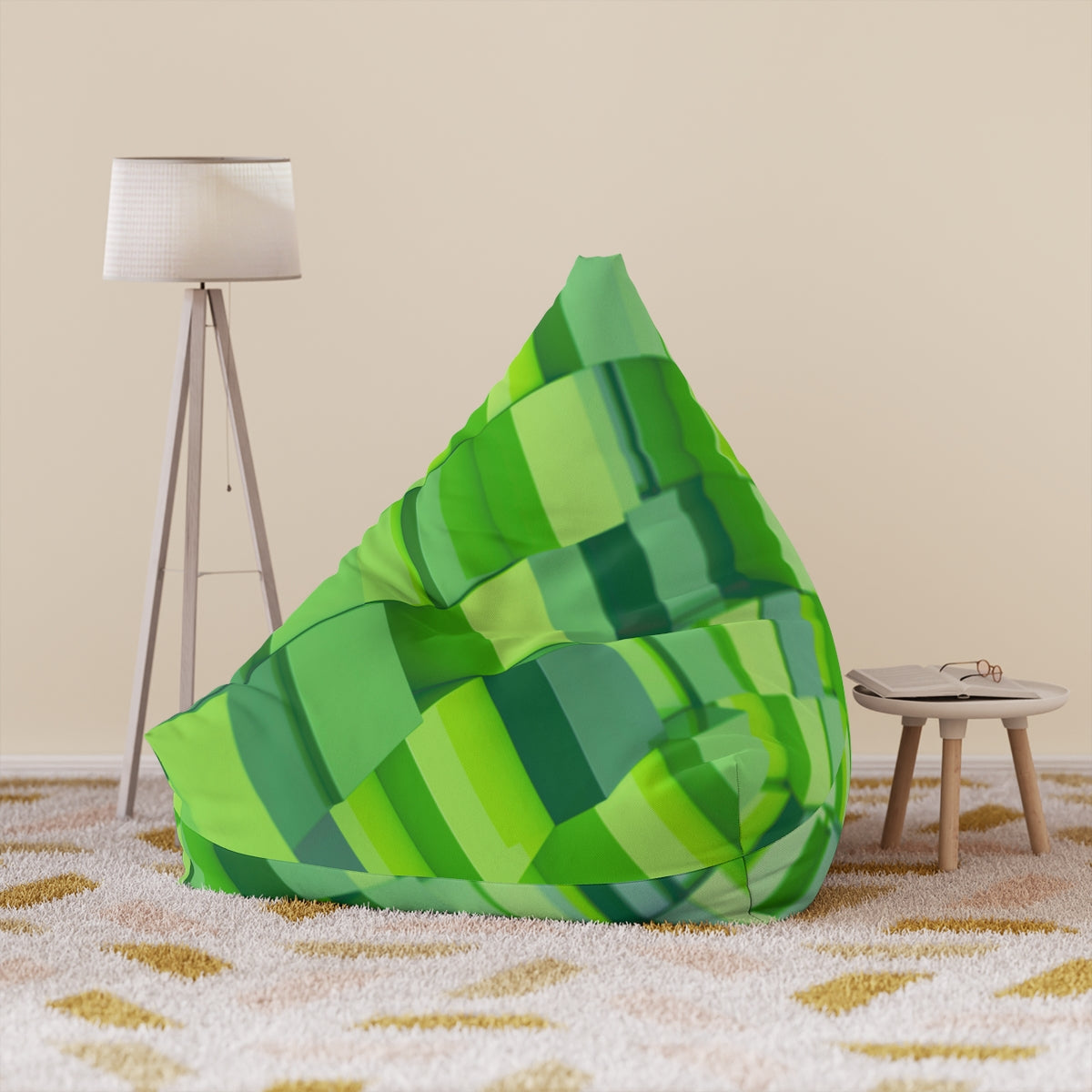 Green Blocks Bean Bag Chair Cover (Filling Sold Separately)