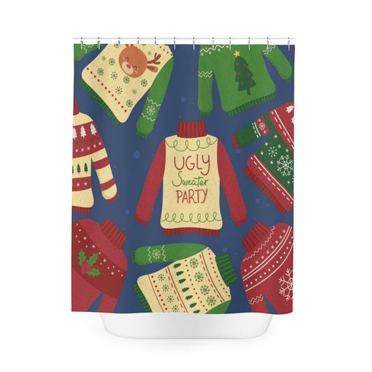 Ugly Christmas Sweater Shower Curtain
