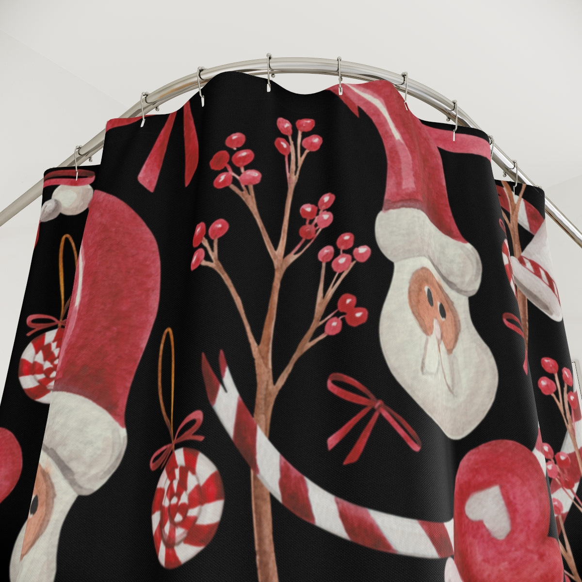 Old Santa  Christmas  Polyester Shower Curtain