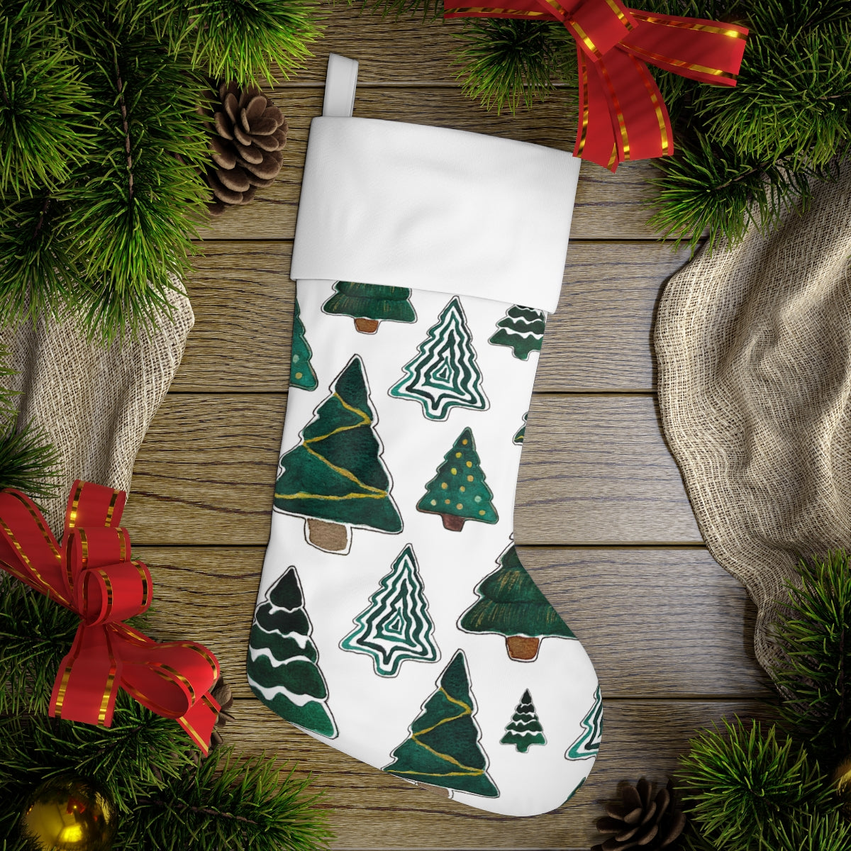 Trees Holiday Stocking