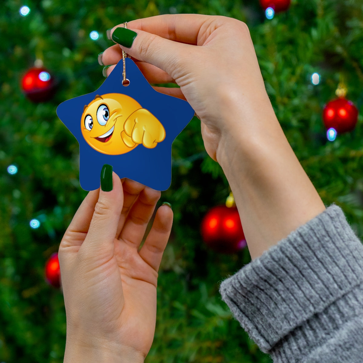 Emoji Ceramic Ornament, 4 Shapes