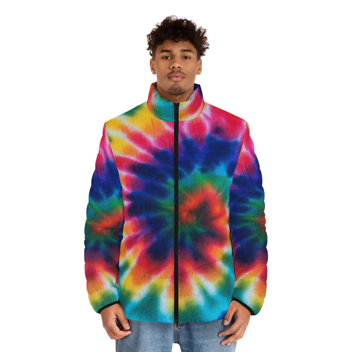 Tie Dye Men's Puffer Jacket (AOP)