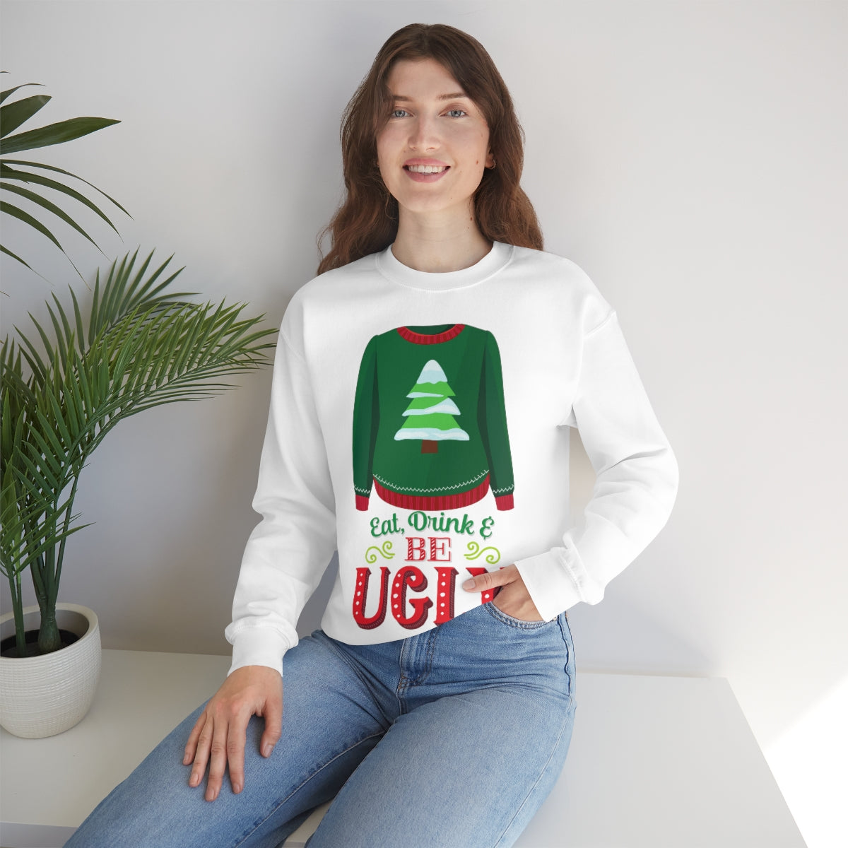 Ugly Christmas Sweater Heavy Blend™ Crewneck Sweatshirt