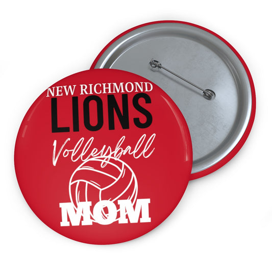 Lions Volleyball Mom Custom Pin Buttons