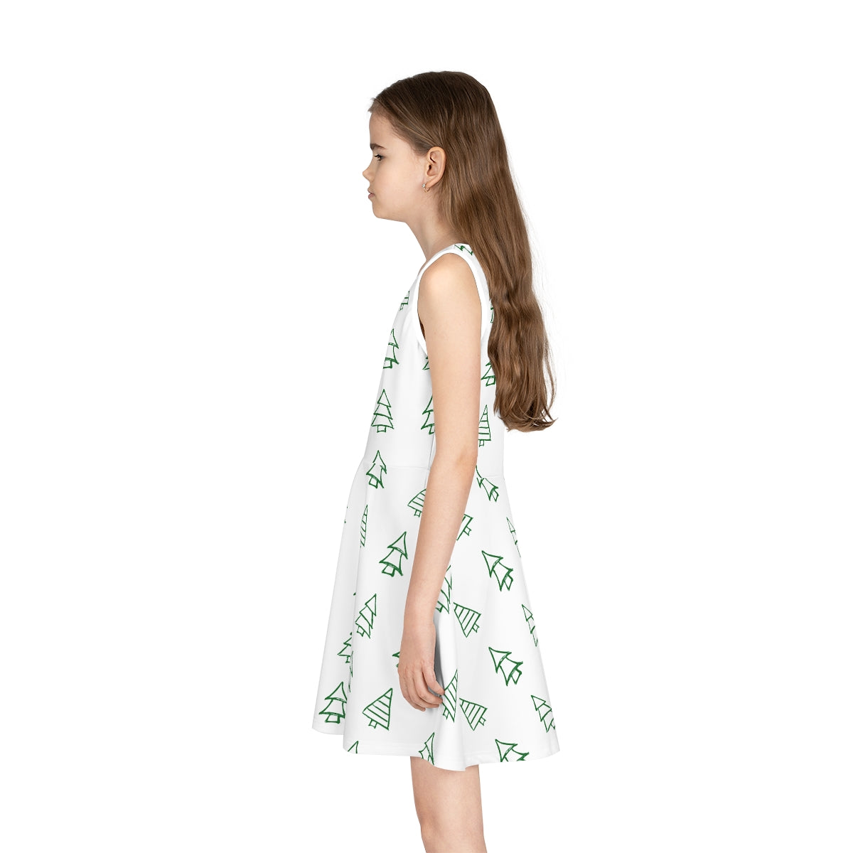 Christmas Tree Girls' Sleeveless Sundress (AOP)