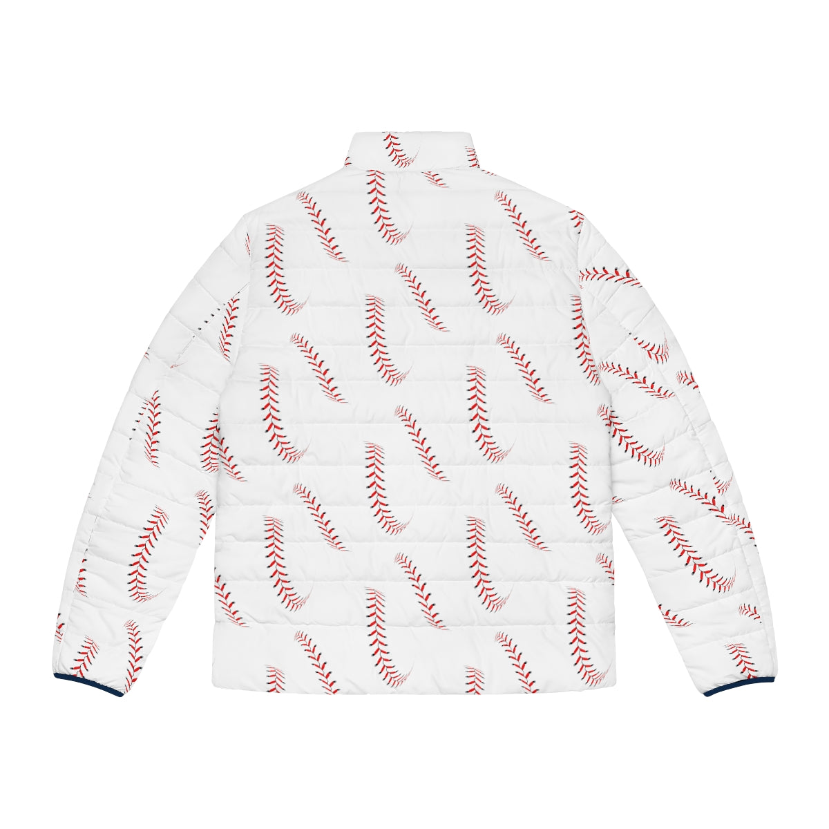 Baseball Pattern Puffer Jacket (AOP)