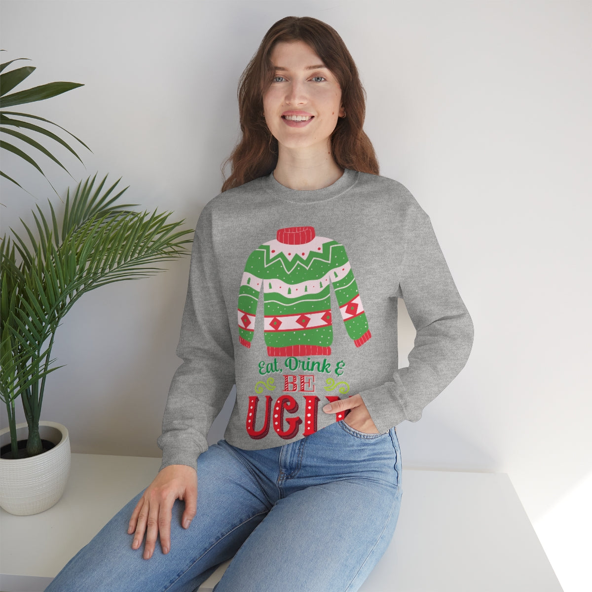 Ugly Christmas Sweater Unisex Heavy Blend™ Crewneck Sweatshirt