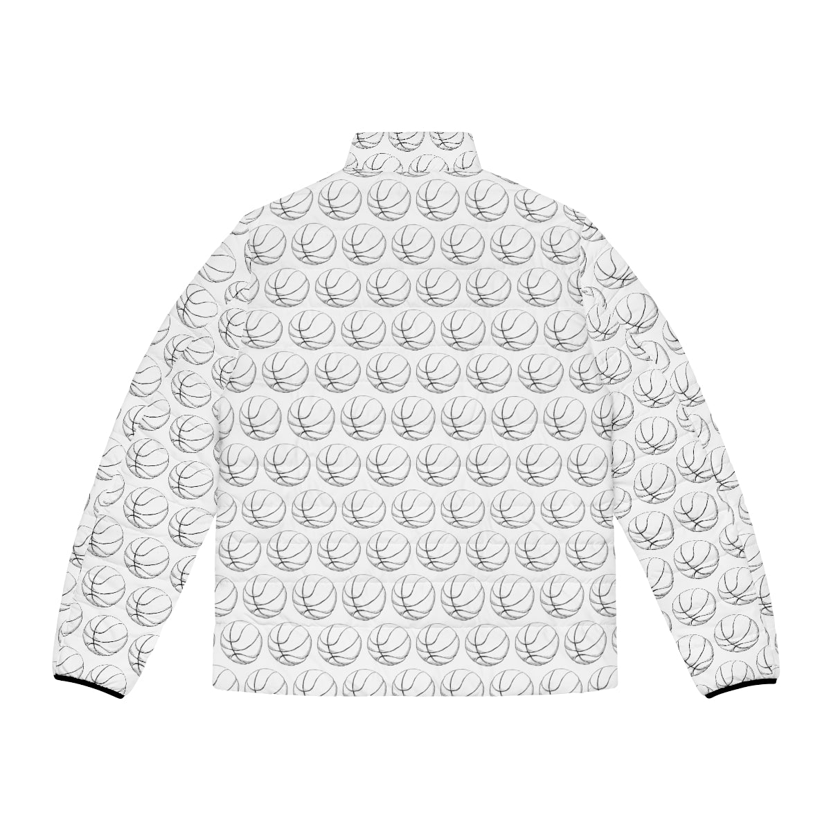 Basketball Pattern Puffer Jacket (AOP)