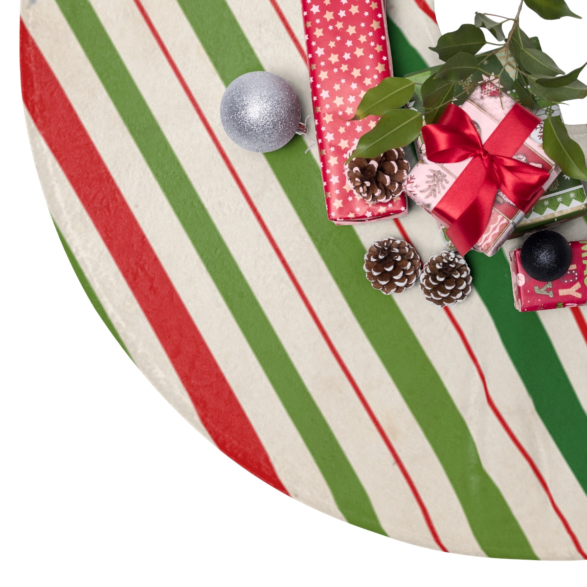 Wrapping Paper Stripped Christmas Tree Skirts