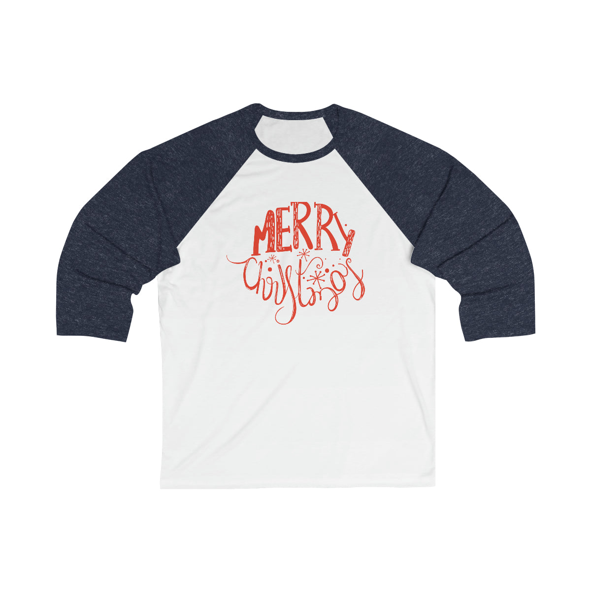 Merry Christmas Unisex 3\4 Sleeve Baseball Tee