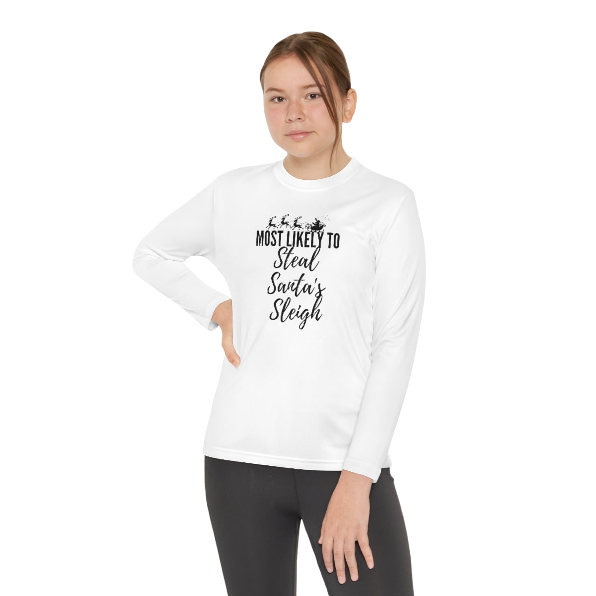 Steal Santa's  Sleigh Youth Long Sleeve Competitor Tee