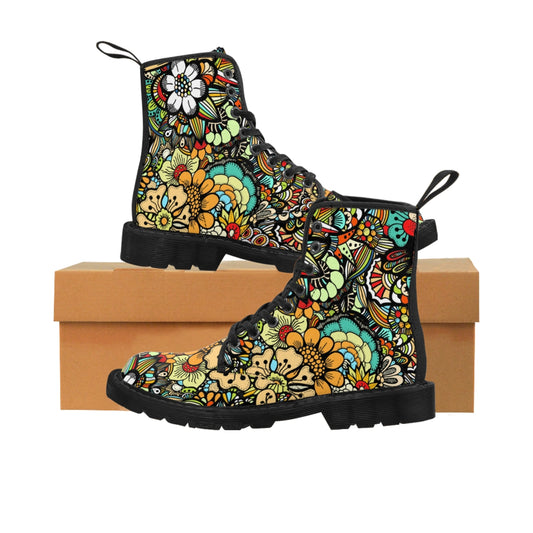 Vintage Floral Women's Canvas Boots