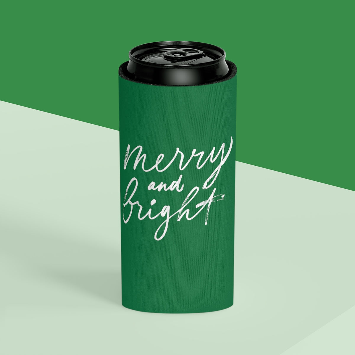 Green Christmas  Can Cooler