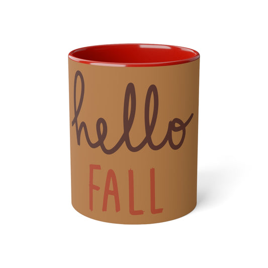 Hello Fall Matching Mug White Accent Mug, 11oz