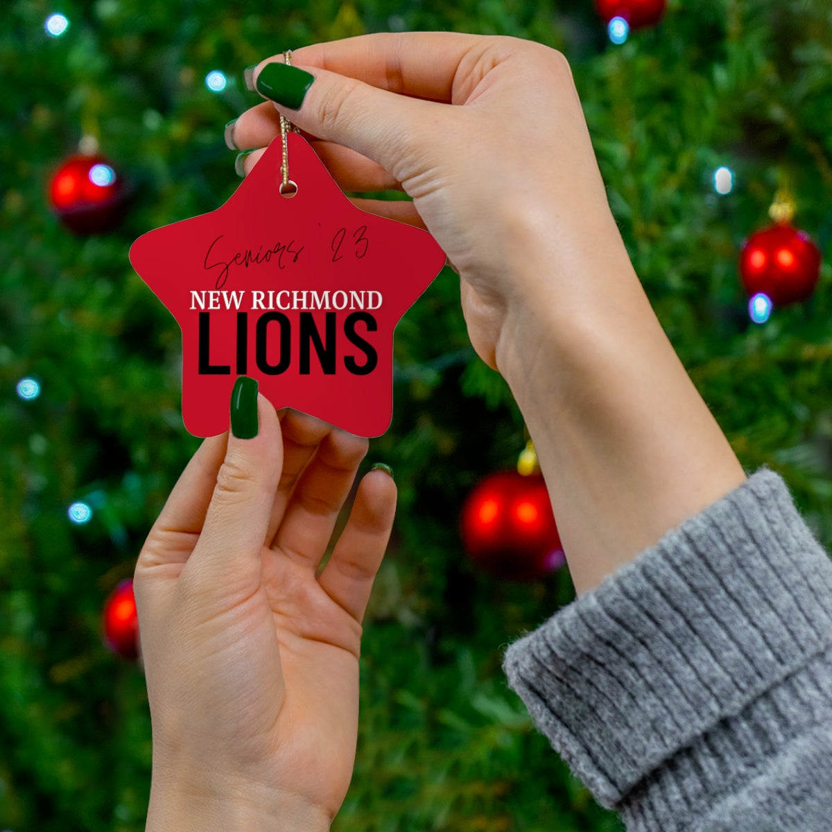 Seniors Lions Ceramic Ornament, 4 Shapes