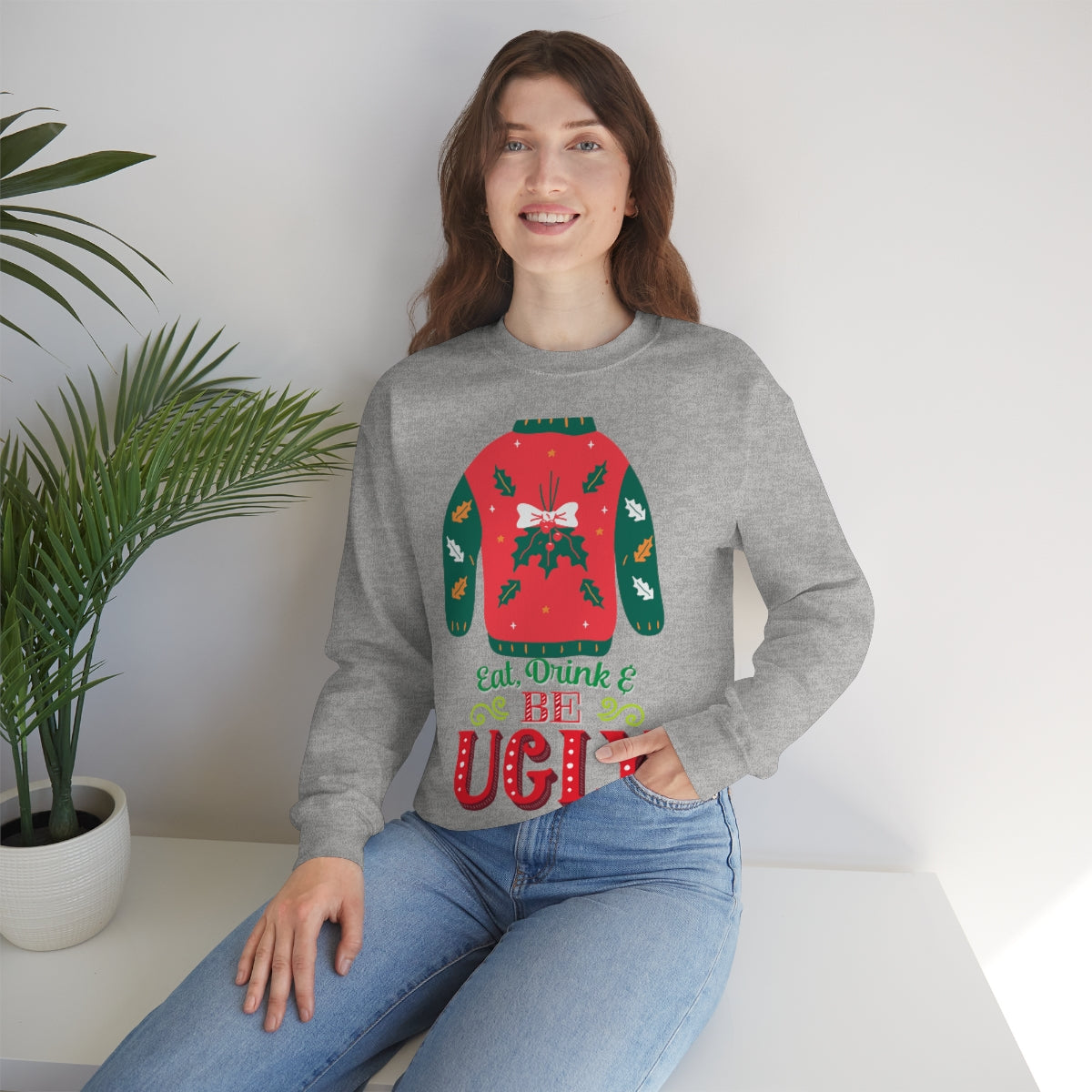 Ugly Christmas Sweater Heavy Blend™ Crewneck Sweatshirt