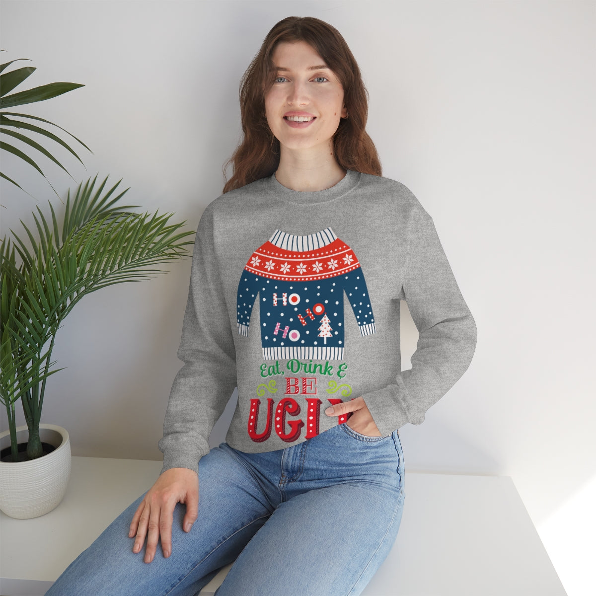 Ugly Christmas Sweater Heavy Blend™ Crewneck Sweatshirt