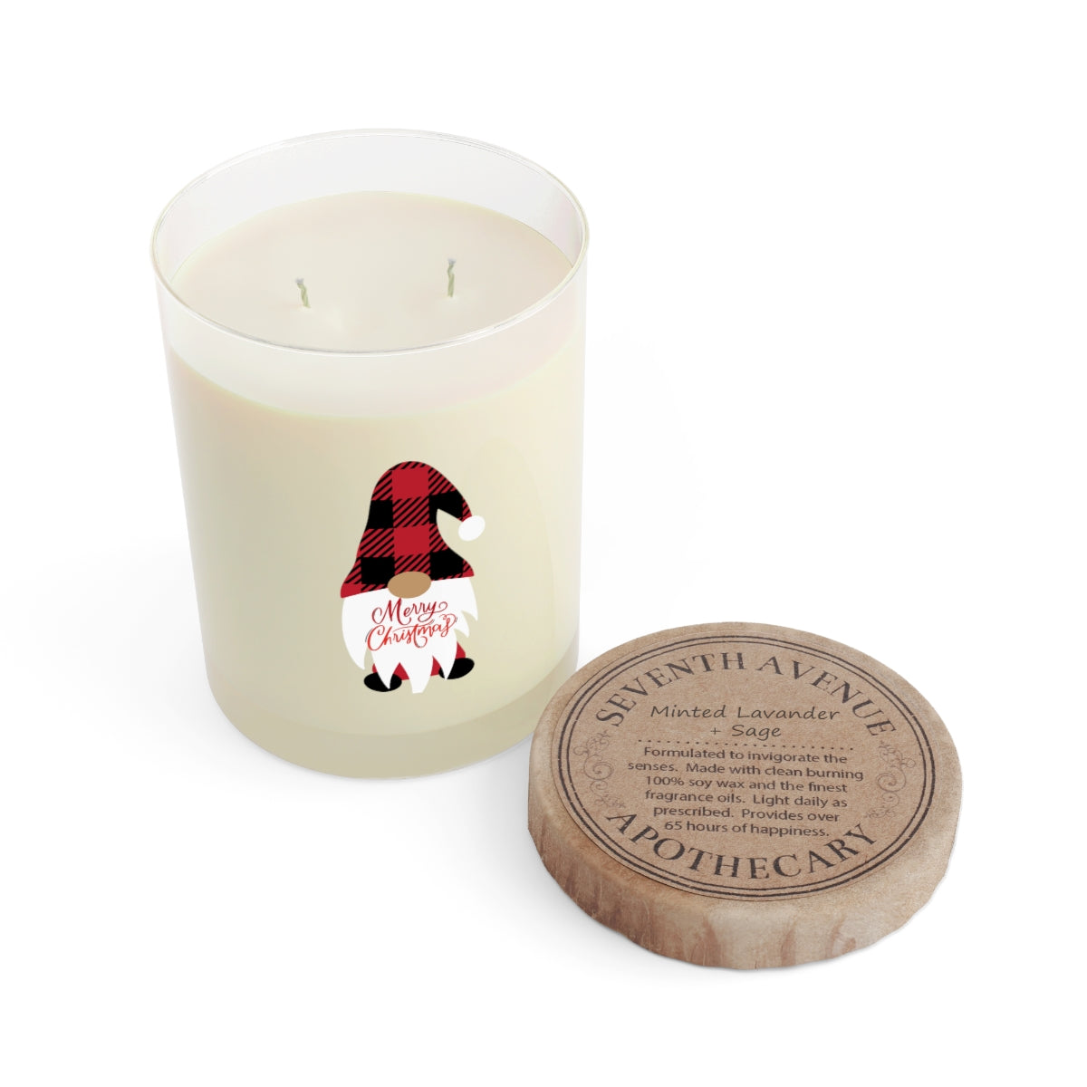 Christmas Gnome Scented Candle - Full Glass, 11oz