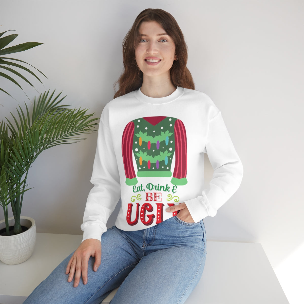 Ugly Christmas Sweater Heavy Blend™ Crewneck Sweatshirt