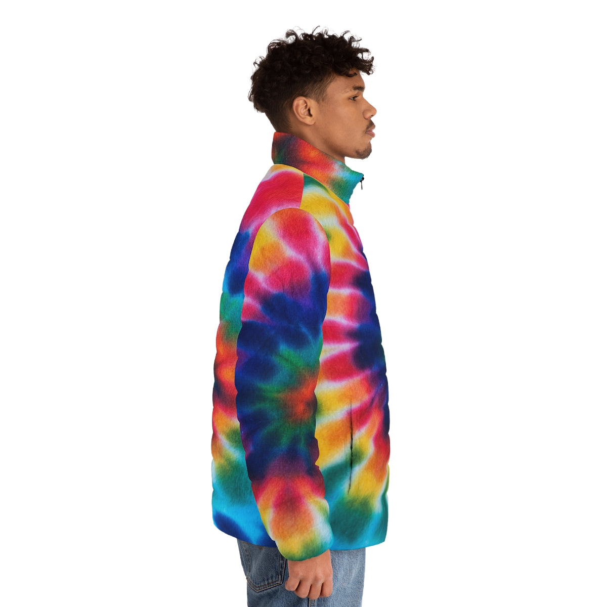 Tie Dye Men's Puffer Jacket (AOP)