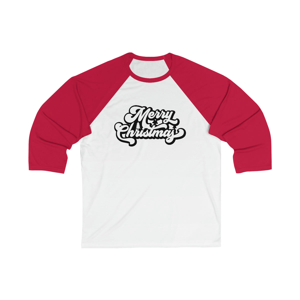 Merry Christmas Unisex 3\4 Sleeve Baseball Tee