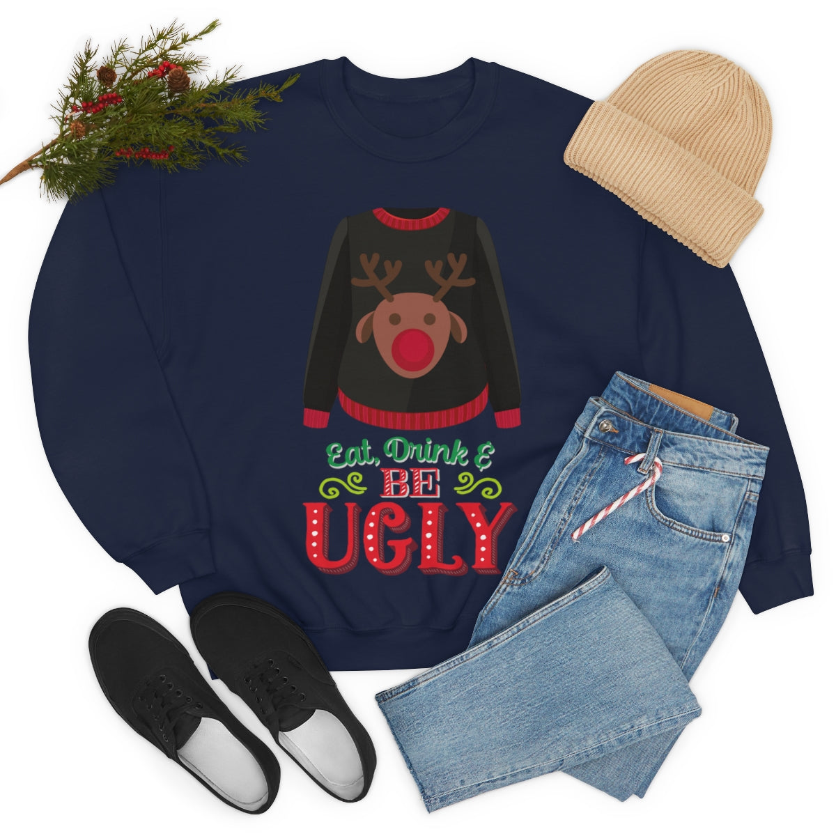 Ugly Christmas Sweater Heavy Blend™ Crewneck Sweatshirt