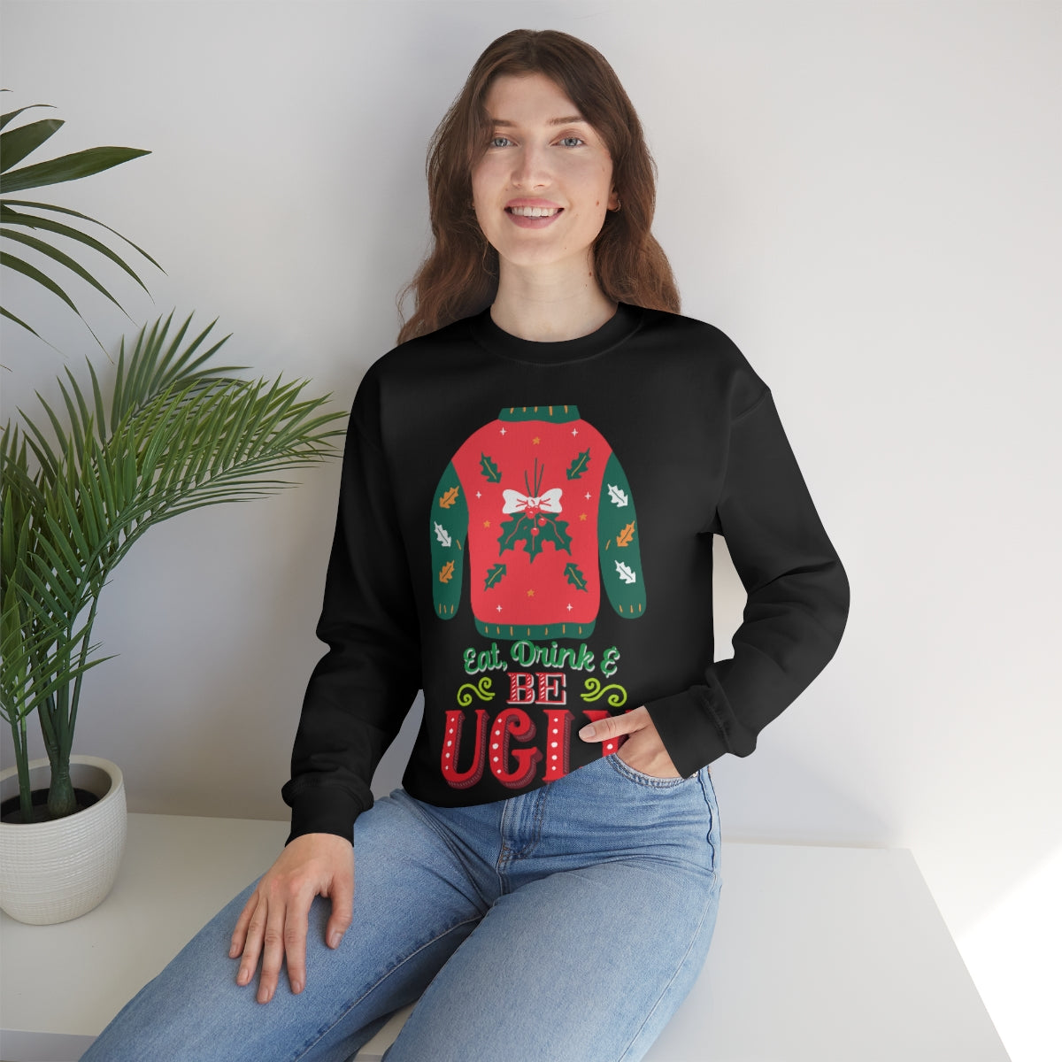 Ugly Christmas Sweater Heavy Blend™ Crewneck Sweatshirt