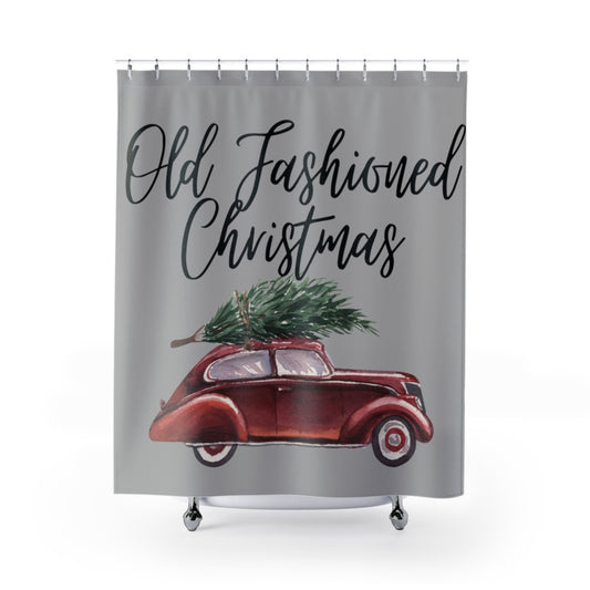 Old Fashioned Christmas Tree Shower Curtains