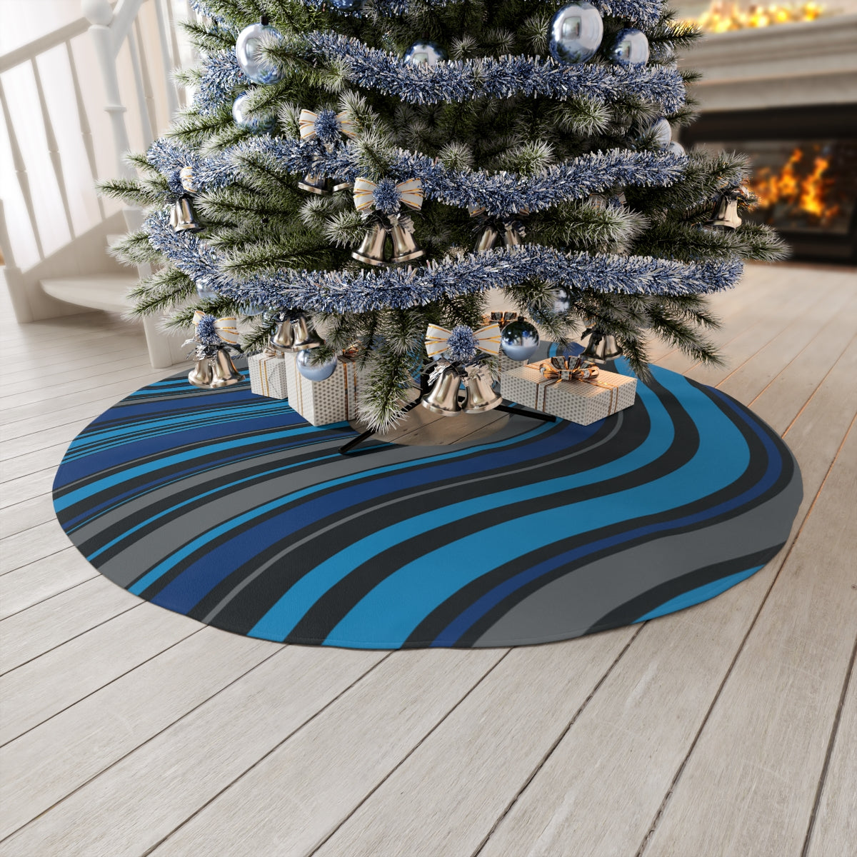 Blue Wave  Round Tree Skirt