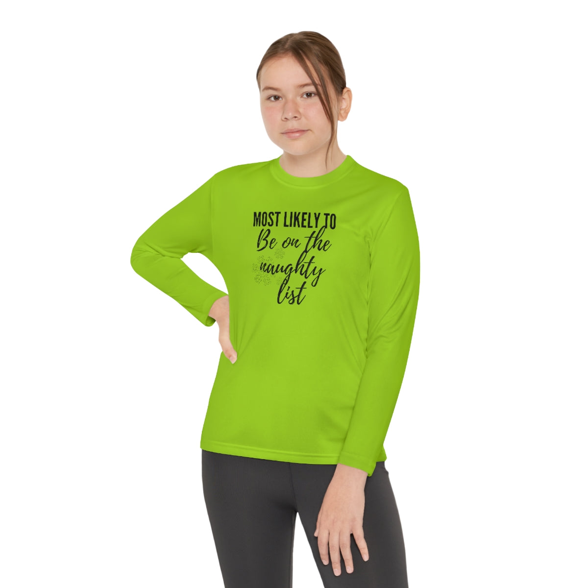 On the Naughty List Youth Long Sleeve Competitor Tee