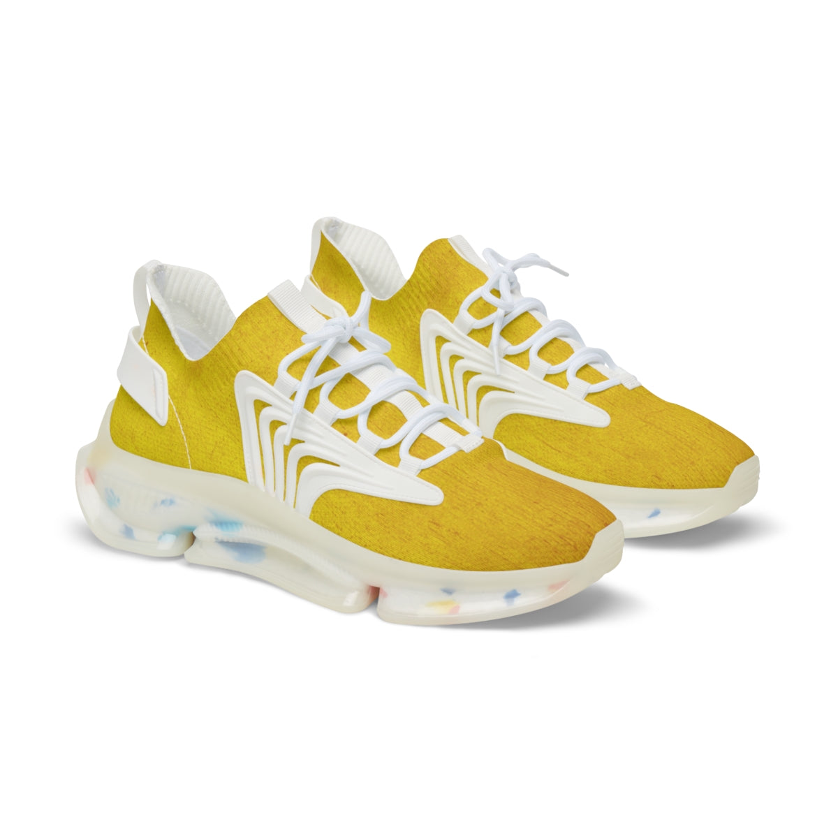 Gold Men's Mesh Sports Sneakers