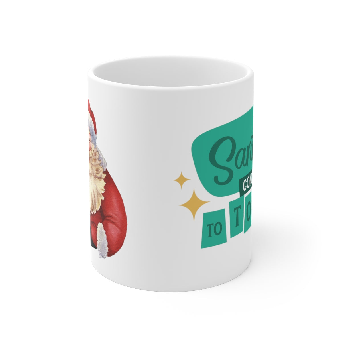 Santa Ceramic Coffee Cups, 11oz, 15oz